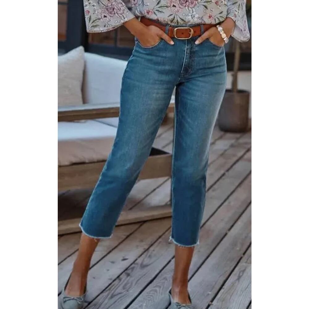 J.Jill Denim High-Rise Straight-Leg Crop Size 4p